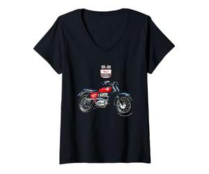 Women's BSA Hornet Lightning Power Motorcycle Retro V-Neck T-Shirt