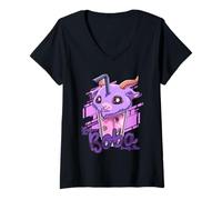 Women's Bubble Tea Baphomet - Gothic Bubble Tea Boba Devil V-Neck T-Shirt
