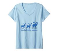 Women's Buck Buck Moose Funny Deer and Moose V-Neck T-Shirt