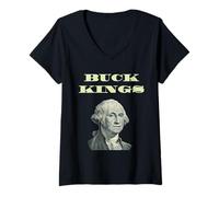 Womens Buck Kings - George Washington V-Neck T-Shirt