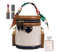 Women's Bucket Bag - Trendy -Purse, Storage Bag with Double Closure, Adjustable Leather Straps | Long Lasting Compact Guitar Strap Carrier for Daily Outings Work Cases Leisure