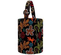 Women's Bucket Handbag, Baby Animals Watercolor Cute Fox Deer Rabbit and Bear Pattern Canvas Tote Bag Purses Trendy Shoulder Bag