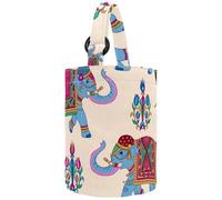 Women's Bucket Handbag, Baby Animals Watercolor Cute Fox Deer Rabbit and Bear Pattern Canvas Tote Bag Purses Trendy Shoulder Bag