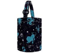 Women's Bucket Handbag, Baby Animals Watercolor Cute Fox Deer Rabbit and Bear Pattern Canvas Tote Bag Purses Trendy Shoulder Bag