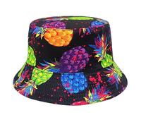 Womens Bucket Hat UK Packable UV Protection Hats Wide Brim Sun Hat Foldable Reversible Fruit Summer Beach Cap for Women Shopping Traveling HolidayBlack M