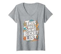 Women's Bucket List Adventure Trip for Backpackers V-Neck T-Shirt