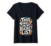 Womens Bucket List Adventure Trip for Backpackers V-Neck T-Shirt
