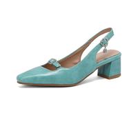 Womens Buckle Slingback Chunky Heel Pumps Court,Ladies Memory Foam Comfortable Pointed Closed Toe Sandals Dressy Casual Trendy Business Fancy Office Teacher Evening Shoe (green,7)