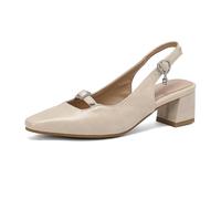 Womens Buckle Slingback Chunky Heel Pumps Court,Ladies Memory Foam Comfortable Pointed Closed Toe Sandals Dressy Casual Trendy Business Fancy Office Teacher Evening Shoe (Beige,12)