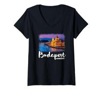Women's Budapest Hungary Souvenir Budapest V-Neck T-Shirt