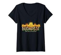 Womens Budapest - The Star of The Danube V-Neck T-Shirt