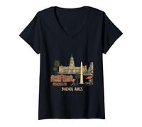 Women's Buenos Aires Argentina Travel Souvenir City Landmark Gift V-Neck T-Shirt