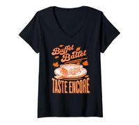 Women's Buffet Ballet Taste Encore Funny Autumn Pie Humor Food V-Neck T-Shirt