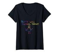 Womens Buffy Will Patrol Tonight V-Neck T-Shirt