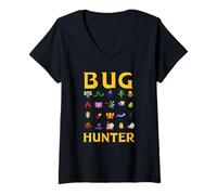 Womens Bug Hunter Insect Collector Nature Exploration V-Neck T-Shirt
