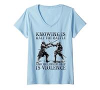 Women's Buhurt Knight Player Full Plate Armor Warrior V-Neck T-Shirt
