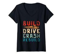 Women's Build Drive Crash RC Boats RC Boat Remote Control Boat V-Neck T-Shirt