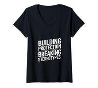 Women's Building Protection Breaking Stereotypes V-Neck T-Shirt
