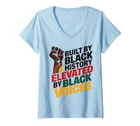 Women's Built by Black History Elevated by Black Voices BLM Apparel V-Neck T-Shirt