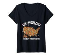 Womens Built by Immigrants You Can't Deport History Abolish ICE V-Neck T-Shirt