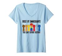 Womens Built by Immigrants You Can't Deport History Pro Democracy V-Neck T-Shirt