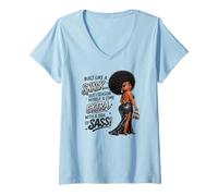 Women's Built Like A Snack Extra with A Side of Sass Melanin Queen V-Neck T-Shirt