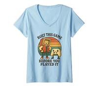 Women's Built This Game Before You Played It Retro Gamer Controller V-Neck T-Shirt