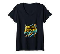 Women's Built to Ascend Growth Mindset Design V-Neck T-Shirt