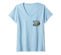 Womens Built to Be Bold Fierce Christian Apparel with Lion Strength V-Neck T-Shirt