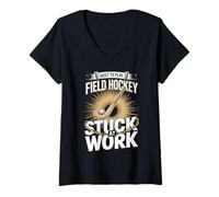 Women's Built to Play Field Hockey Stuck at Work V-Neck T-Shirt