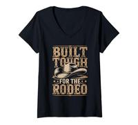 Women's Built Tough for The Rodeo Cowboy V-Neck T-Shirt
