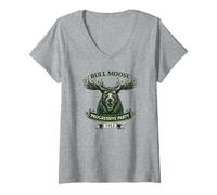 Women's Bull Moose Progressive Party 1912 Roosevelt Campaign V-Neck T-Shirt