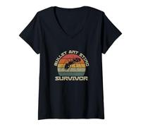 Womens Bullet Ant Sting Survivor A Paraponera Clavata Myrmecologist V-Neck T-Shirt