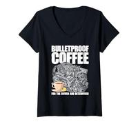 Womens Bulletproof Coffee The Driven and Determined Motivation V-Neck T-Shirt