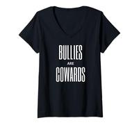 Womens Bullies Are Cowards Anti Bullying V-Neck T-Shirt