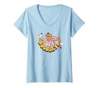 Womens Bullseye Bully With Darts V-Neck T-Shirt
