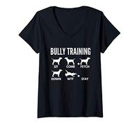 Womens Bully Training for English Bull Terrier Owners V-Neck T-Shirt