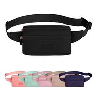 Women's Bum Bags, Fashionable Bum Bag for Men, Waterproof Running Belt with Adjustable Strap for Travel, Walking, Hiking, Running, Jogging, Gym, black, Fashionable