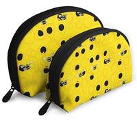 Womens Bumble Bees Travel Cosmetic Bags Waterproof 2PC Makeup Clutch Pouch Cosmetic and Toiletries Organizer Bag Portable Travel Toiletry Pouch Girls