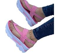 Women's Bunion Corrector Sandals Big Toe Correction PU Leather Shoes Comfy Casual Flat Sole Big Toe Correction Sandal for Summer Walking Beach Sandals,Pink,US4.5/EU35
