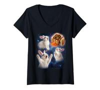 Women's Bunny Chow Space Rabbit South Africa Food Curry Meme Funny V-Neck T-Shirt