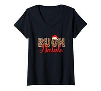 Womens Buon Natale Italian Merry Christmas V-Neck T-Shirt