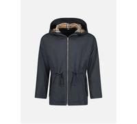 Women's Burberry 'Birley' Check Hooded Rain Jacket Black