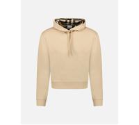 Women's Burberry 'Talley' Embroidery Logo Check Hooded Sweatshirt Beige - Cream