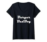 Womens Burger BadBoy V-Neck T-Shirt