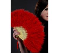 Womens Burlesque Pin Up Girl Red Feather Fan