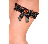 Womens Burlesque Showgirl Black Lace Garter