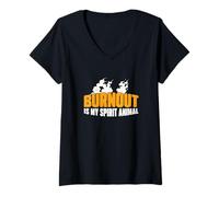 Womens Burnout is My Spirit Animal A Public Employee Civil Servant V-Neck T-Shirt