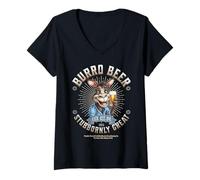 Women's Burro Beer Kick Ass IPA Funny Craft Beer V-Neck T-Shirt