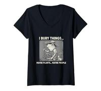 Women's Bury Things Frog Gardening Humor for Planting Lovers V-Neck T-Shirt
